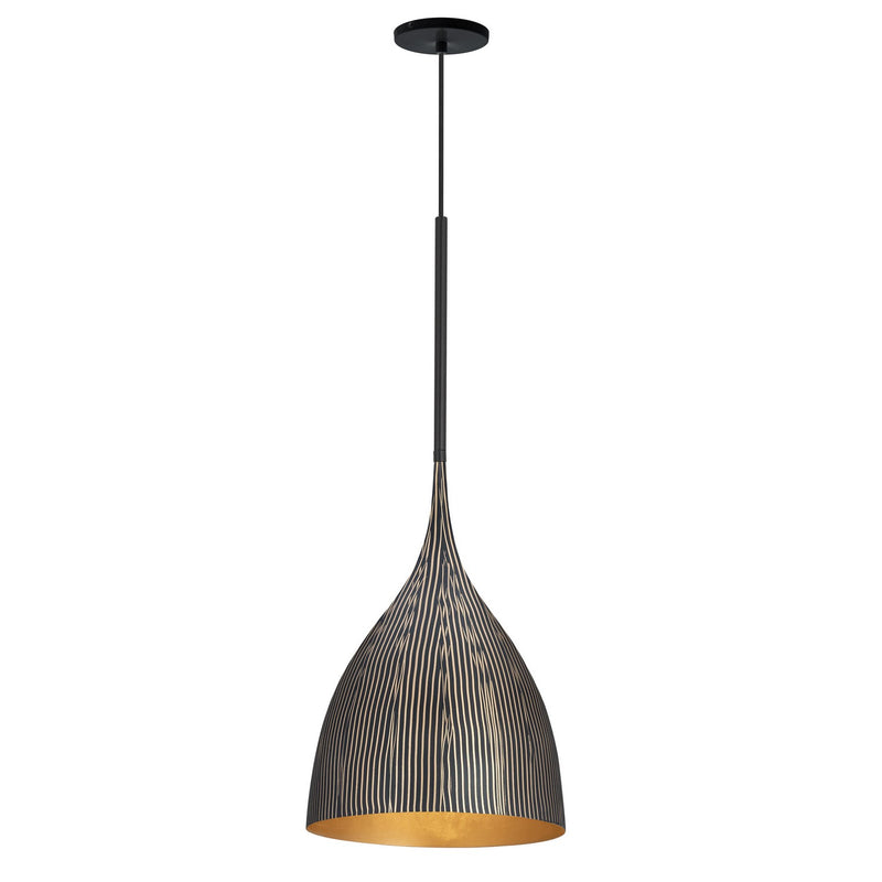 Maxim 10912BKGLD One Light Pendant, Black / Gold