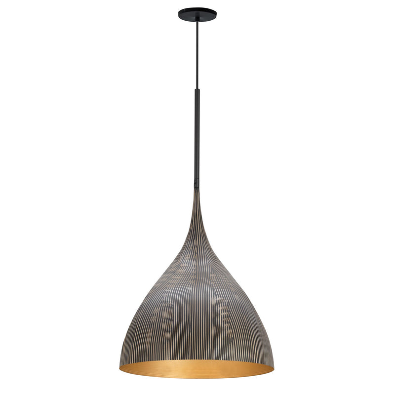 Maxim 10913BKGLD One Light Pendant, Black / Gold