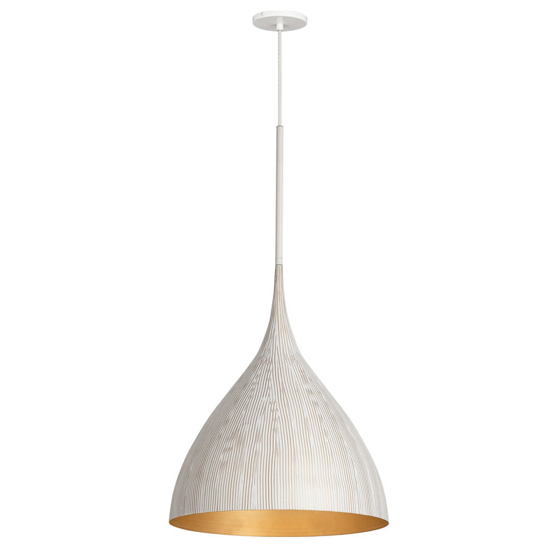 Maxim 10913WTGLD One Light Pendant, White/Gold