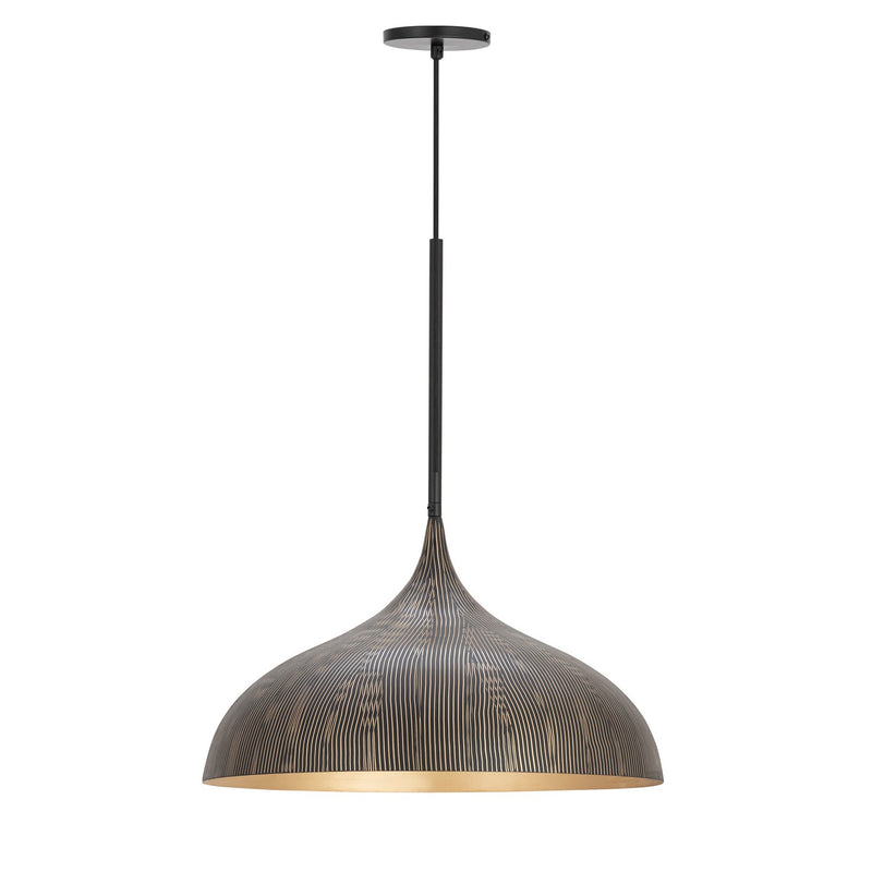 Maxim 10914BKGLD One Light Pendant, Black / Gold
