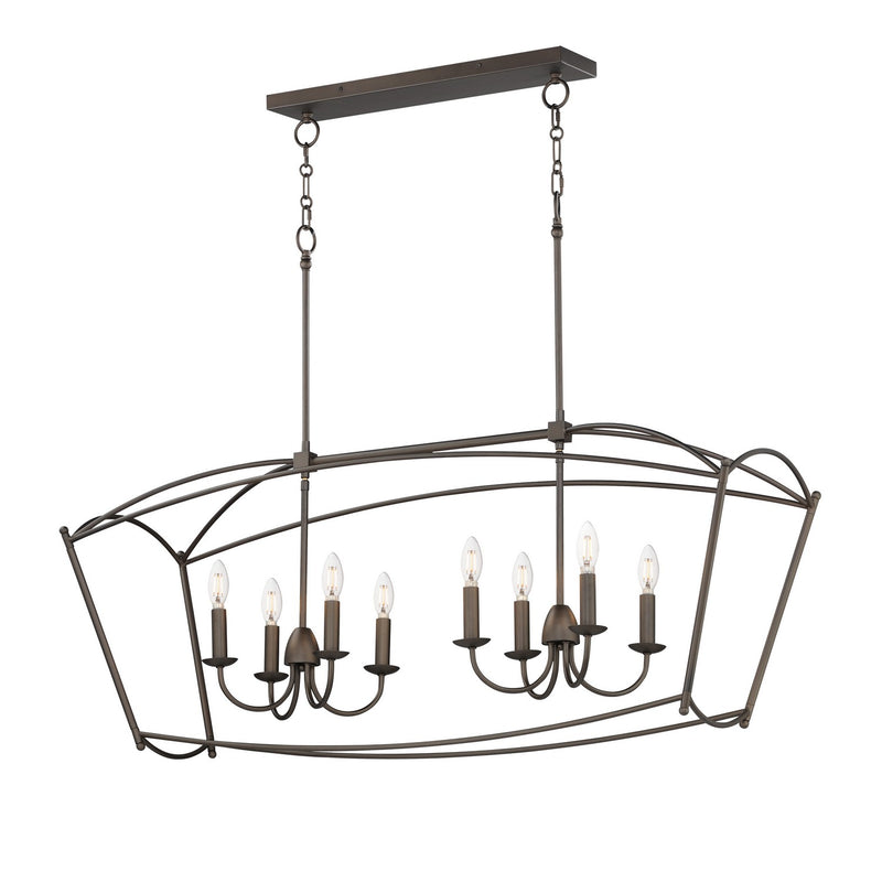 Maxim 12169CHB Eight Light Linear Pendant, Chestnut Bronze