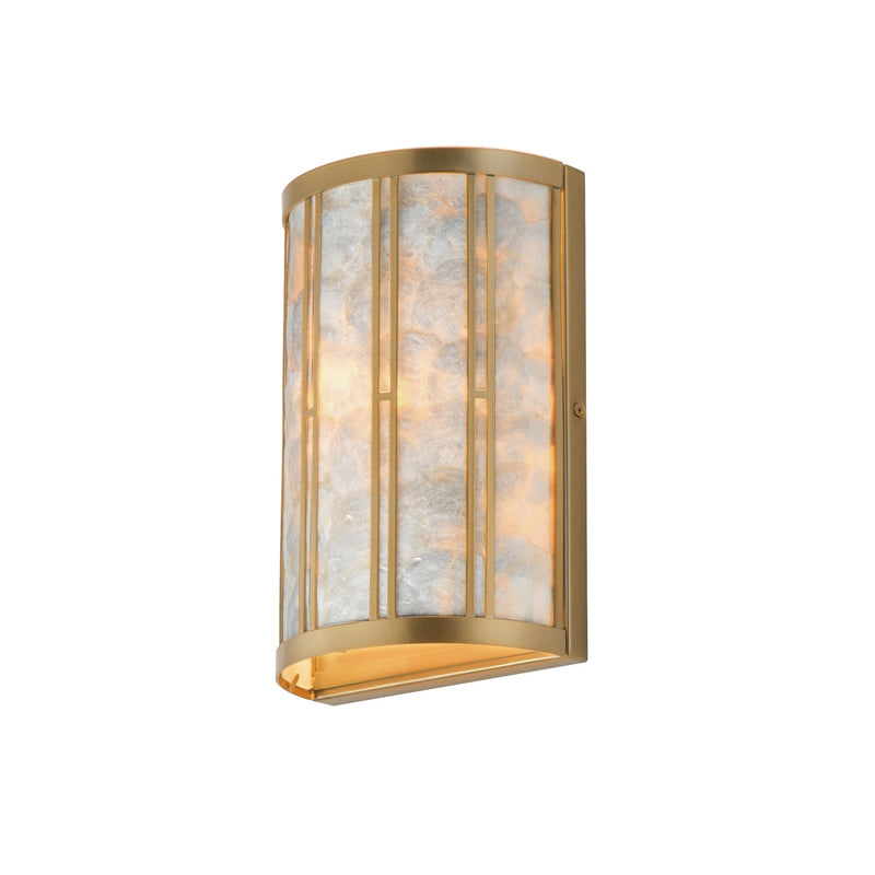Maxim 12800CZNAB One Light Wall Sconce, Capiz / Natural Aged Brass