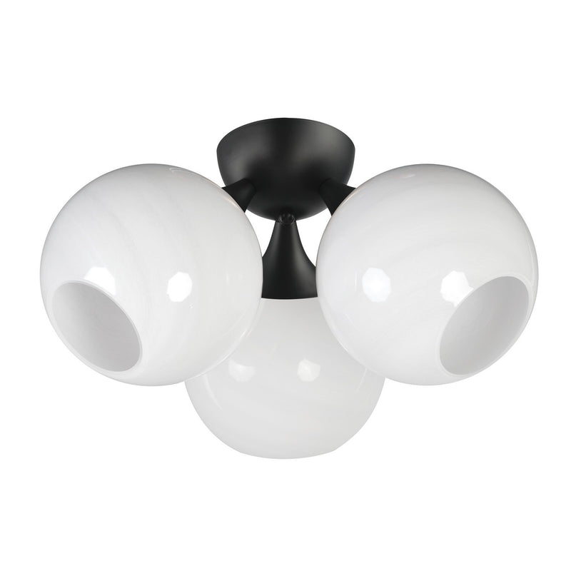 Maxim 21225MRBK Three Light Semi Flush Mount, Black