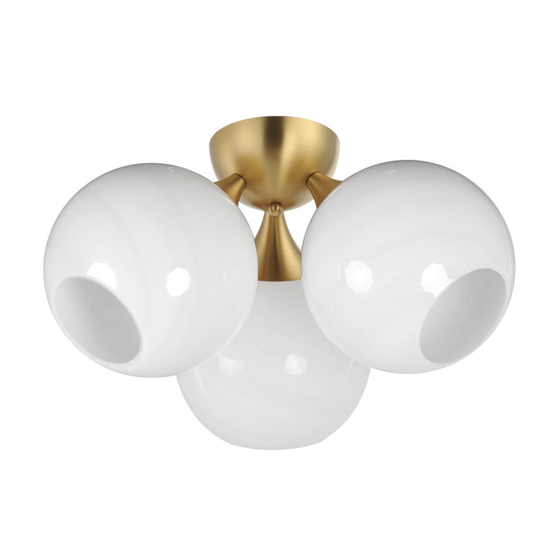Maxim 21225MRNAB Three Light Semi Flush Mount, Natural Aged Brass