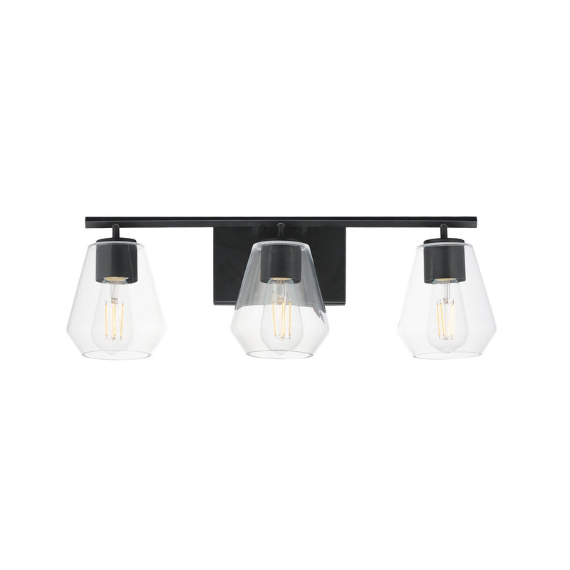 Maxim 21333CLBK Three Light Bath Vanity, Black