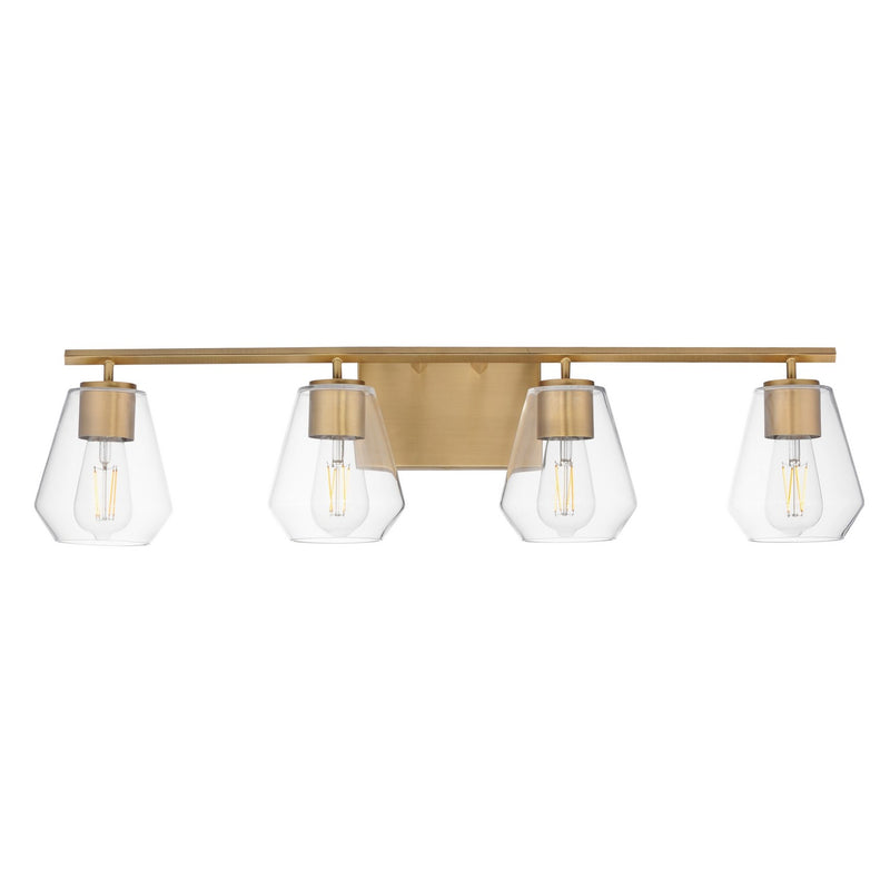 Maxim 21334CLNAB Four Light Bath Vanity, Natural Aged Brass