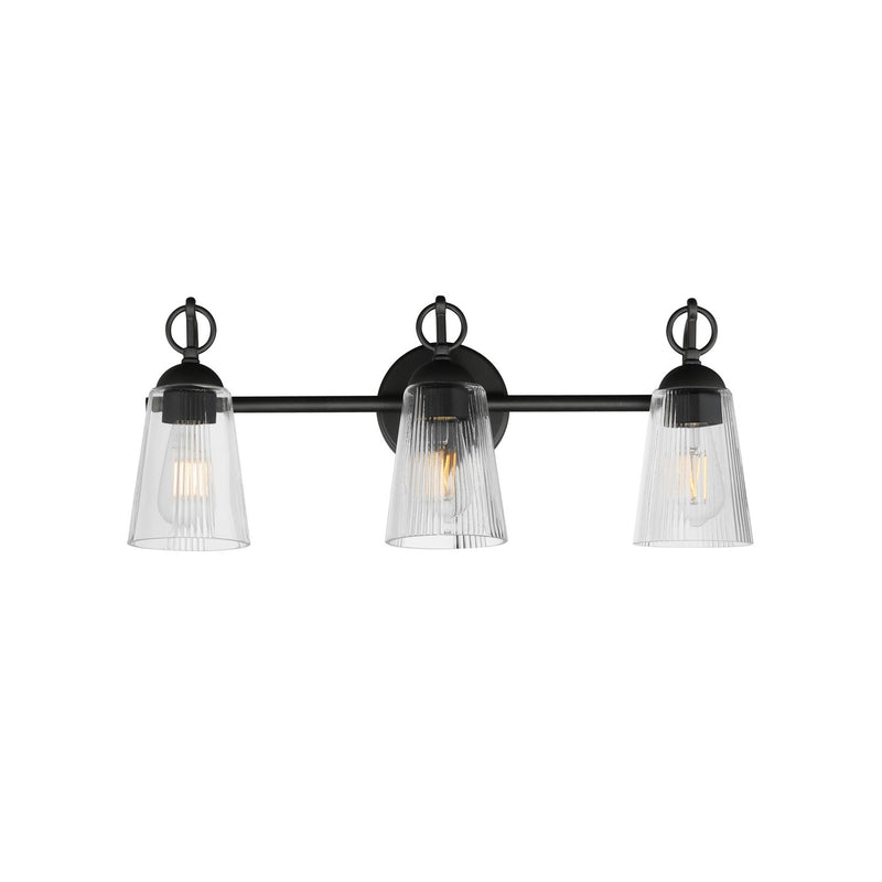 Maxim 21393CLBK Three Light Bath Vanity, Black