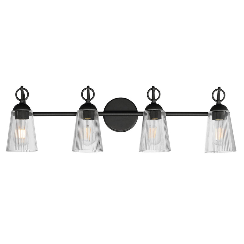 Maxim 21394CLBK Four Light Bath Vanity, Black