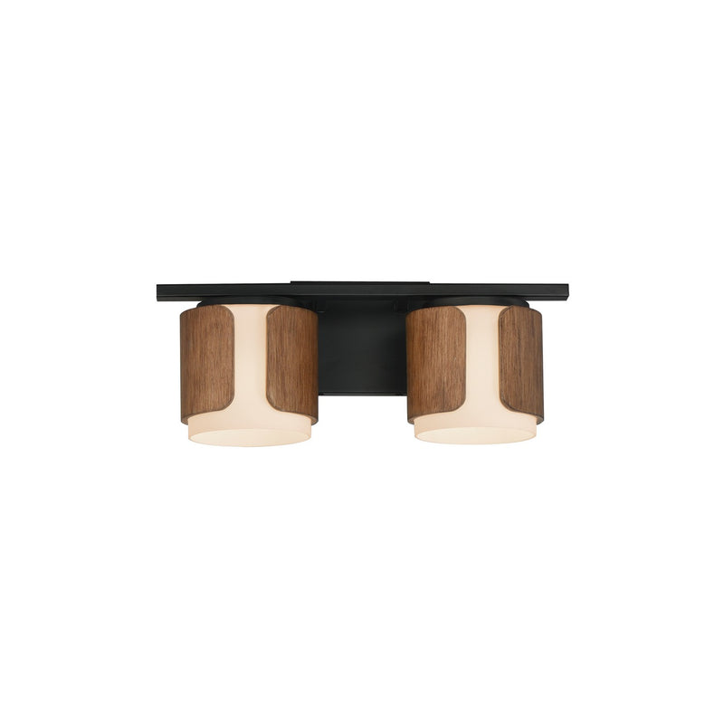 Maxim 21712SWWNBK Two Light Bath Vanity, Walnut / Black