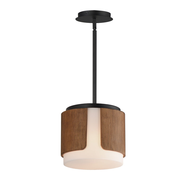 Maxim 21714SWWNBK Two Light Semi Flush Mount - Pendant, Walnut / Black