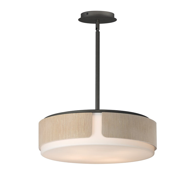 Maxim 21716SWNWDCHL Four Light Semi Flush Mount - Pendant, Natural Wood/Charcoal