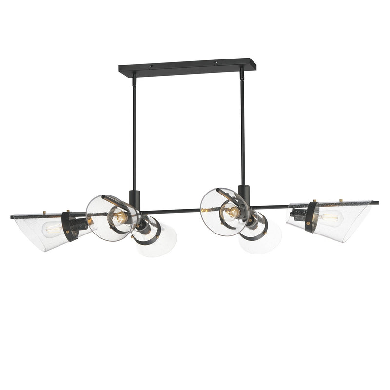 Maxim 21726CDDBZAB Six Light Linear Pendant, Dark Bronze/Antique Brass
