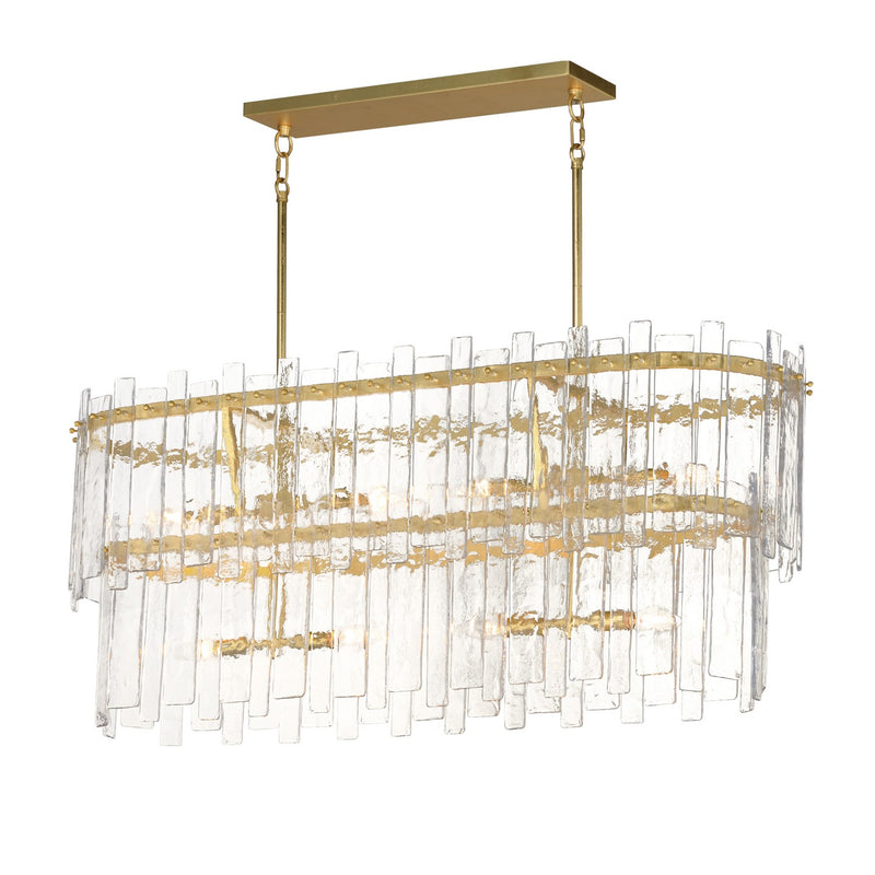 Maxim 21838AGGL Eight Light Linear Pendant, Gold Leaf