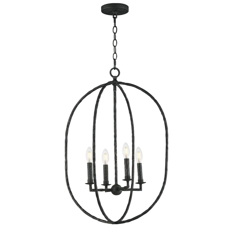 Maxim 21843BS Four Light Pendant, Blacksmith