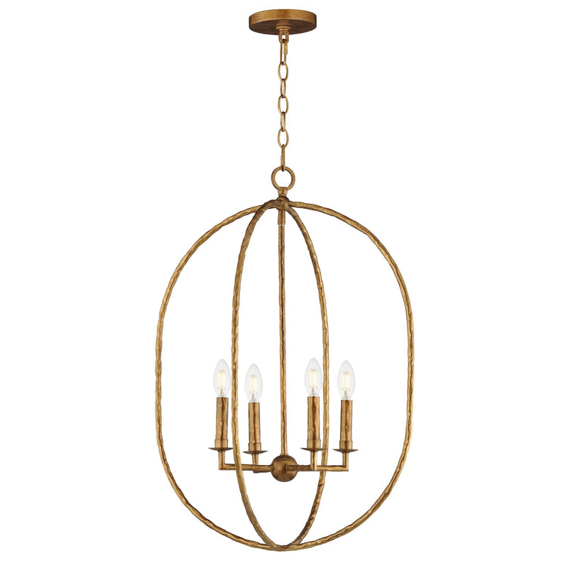 Maxim 21843EG Four Light Pendant, Etruscan Gold