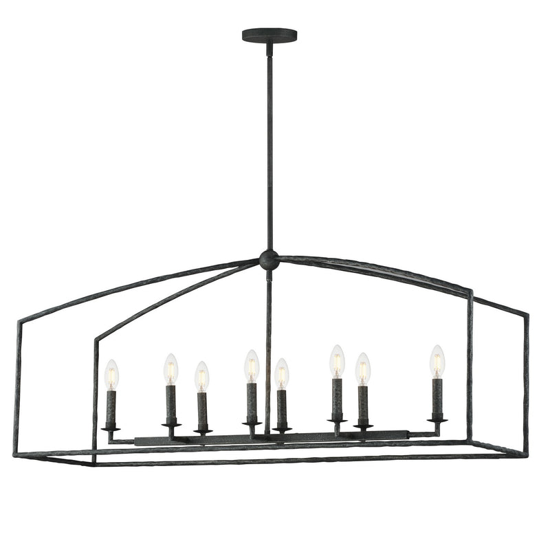 Maxim 21848BS Eight Light Linear Pendant, Blacksmith