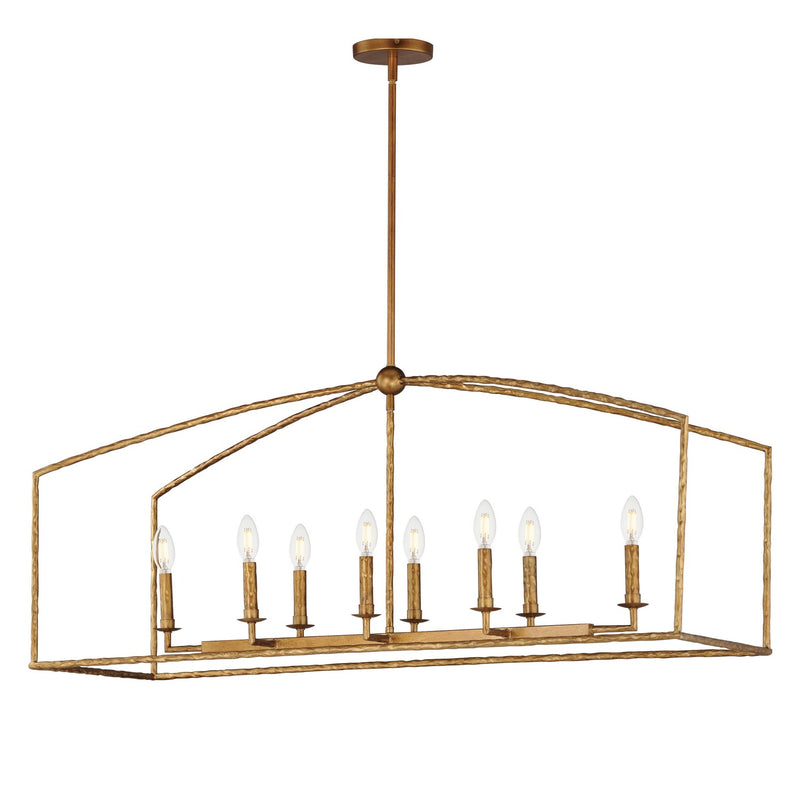Maxim 21848EG Eight Light Linear Pendant, Etruscan Gold