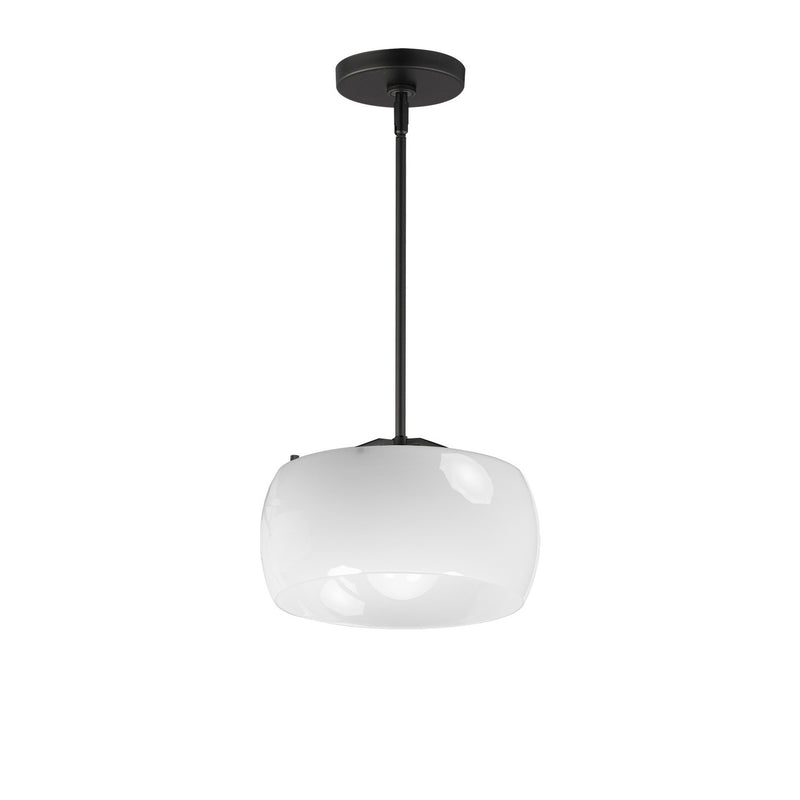 Maxim 26141WTBK One Light Pendant, White / Black