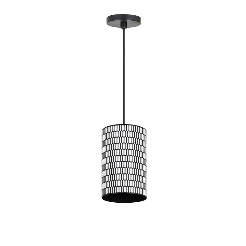 Maxim 29121BKWT One Light Mini Pendant, Black / White
