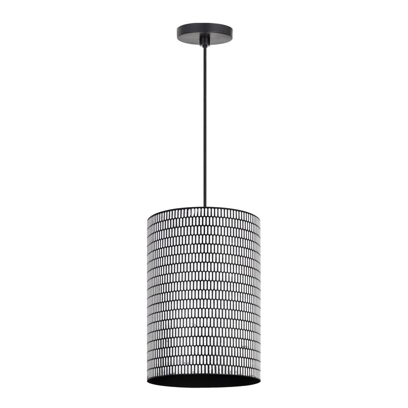 Maxim 29123BKWT One Light Pendant, Black / White