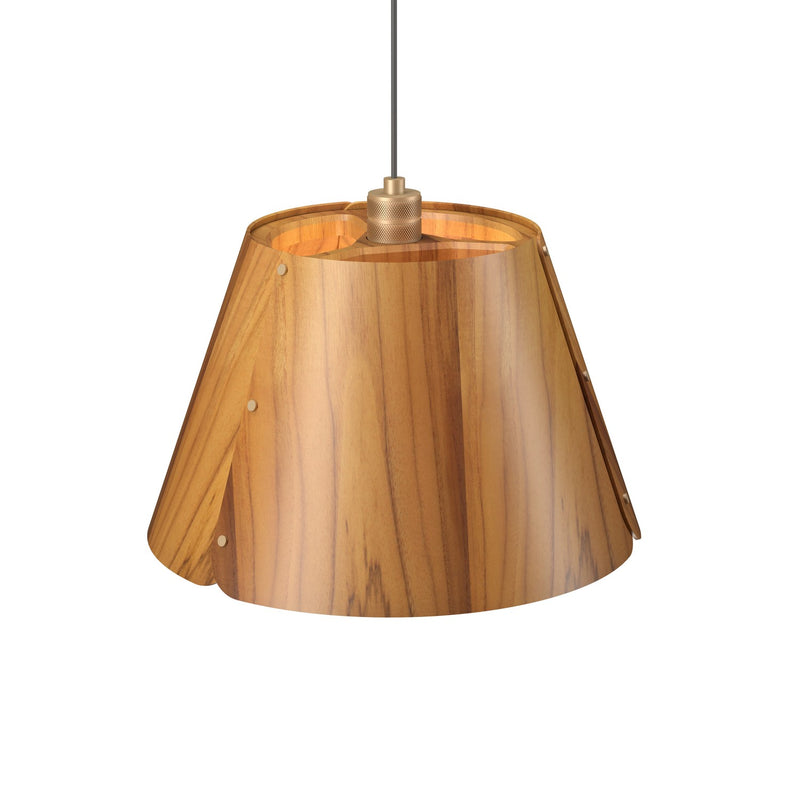 Accord Lighting 1536.12 One Light Pendant, Teak