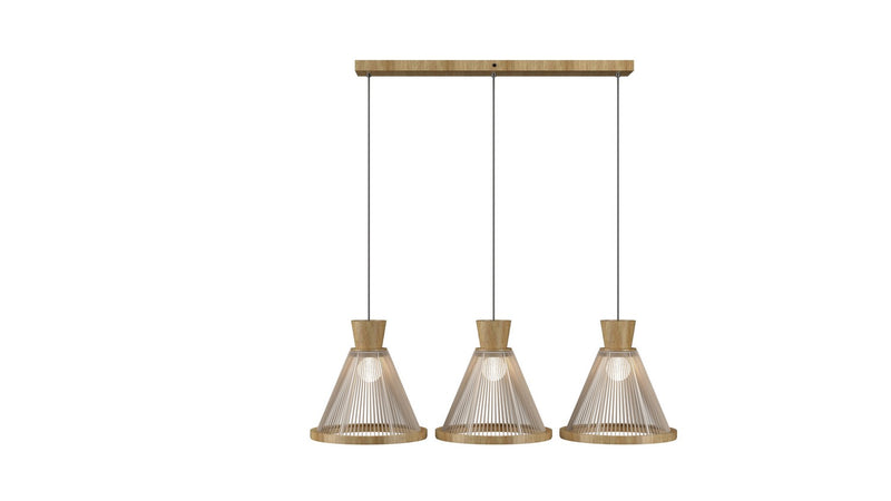 Accord Lighting 1538.09 Three Light Pendant, Louro Freijo