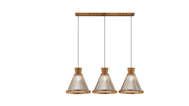 Accord Lighting 1538.12 Three Light Pendant, Teak