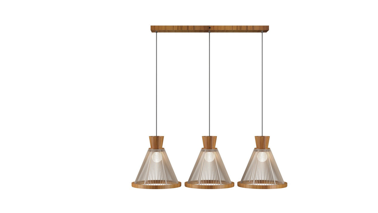Accord Lighting 1538.12 Three Light Pendant, Teak