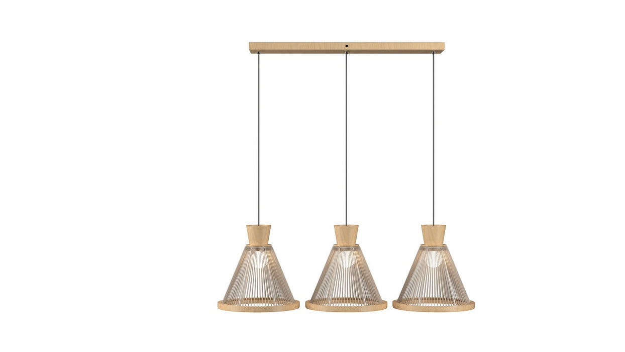 Accord Lighting 1538.34 Three Light Pendant, Maple