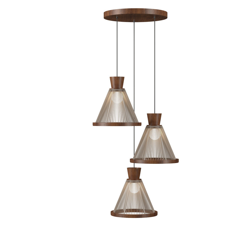 Accord Lighting 1541.06 Three Light Pendant, Imbuia