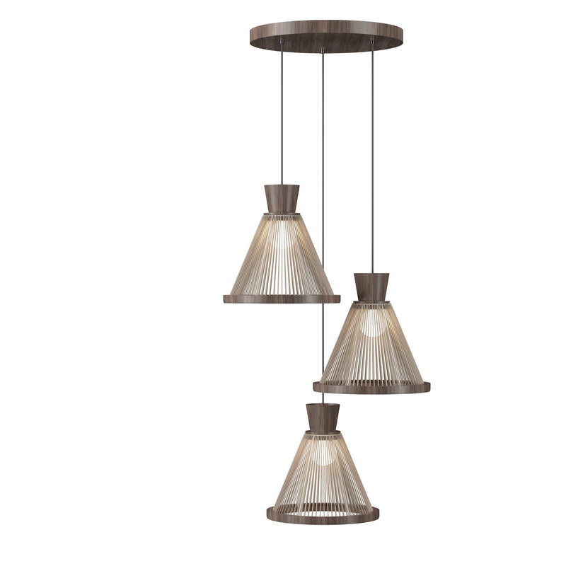 Accord Lighting 1541.18 Three Light Pendant, American Walnut