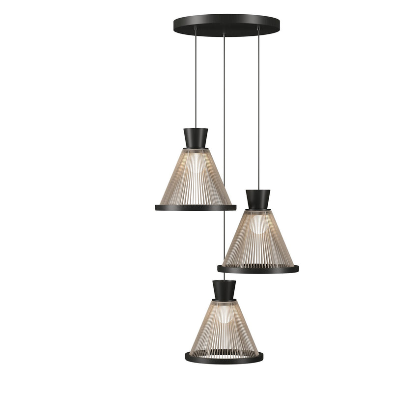 Accord Lighting 1541.44 Three Light Pendant, Charcoal