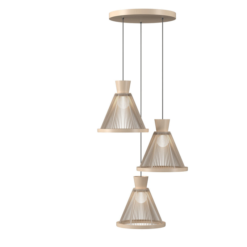 Accord Lighting 1541.48 Three Light Pendant, Organic Cappuccino