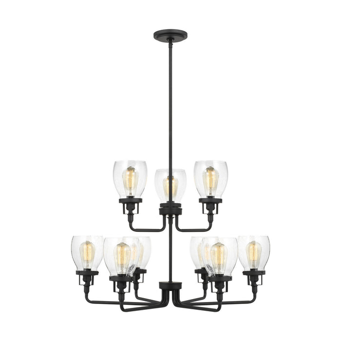 Generation Lighting 3214509-112 Nine Light Chandelier, Midnight Black