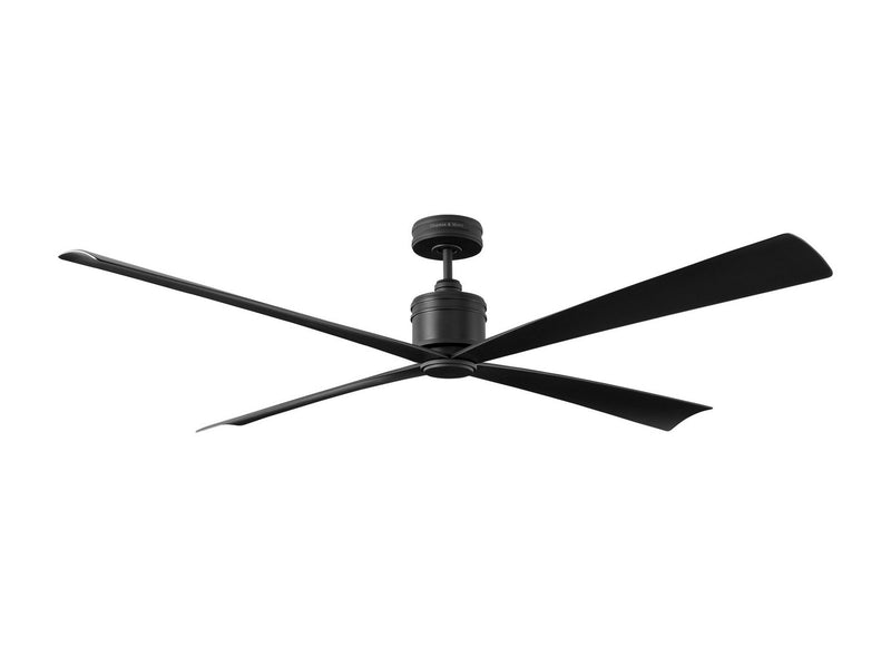 Visual Comfort Fan 4LNCR72MBK 72" Ceiling Fan, Midnight Black