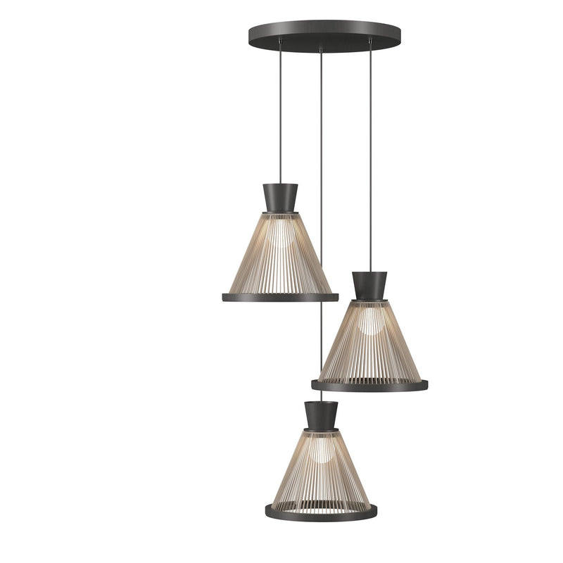 Accord Lighting 1541.50 Three Light Pendant, Organic Grey