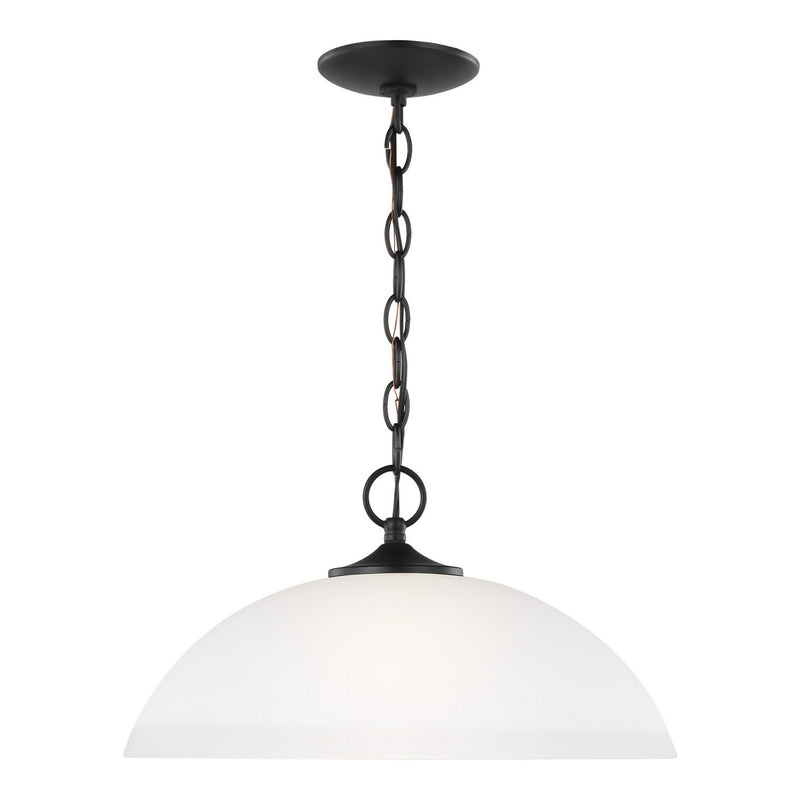 Generation Lighting 6516501EN3-112 One Light Pendant, Midnight Black