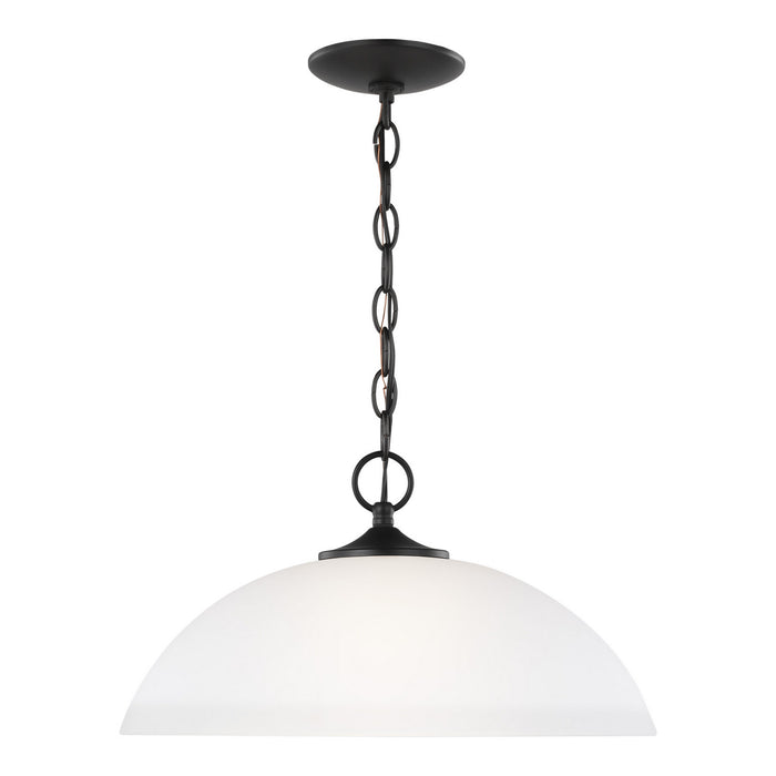 Generation Lighting 6516501-112 One Light Pendant, Midnight Black
