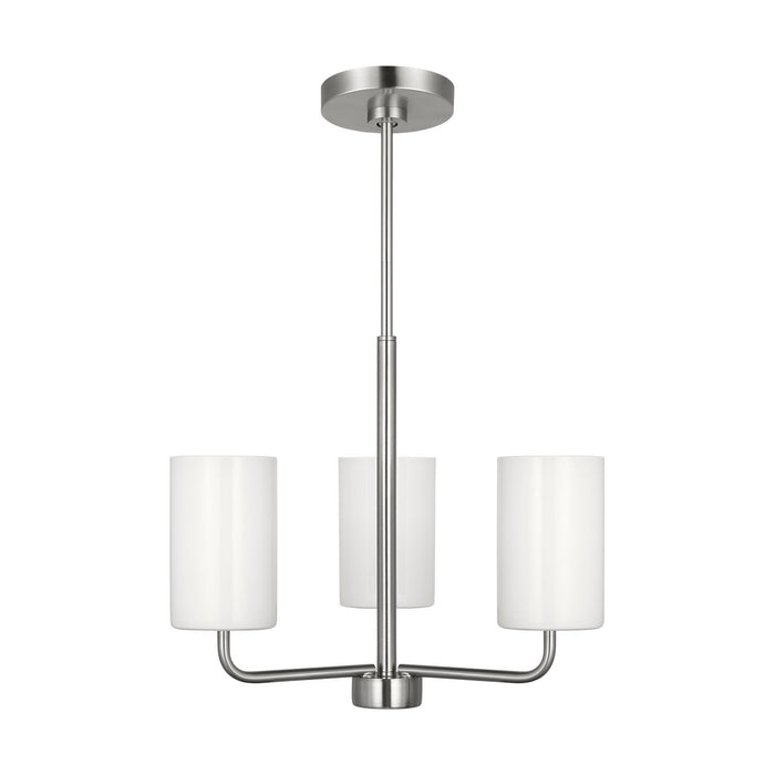 Generation Lighting GLC1003EN3/BS Three Light Chandelier, Brushed Steel