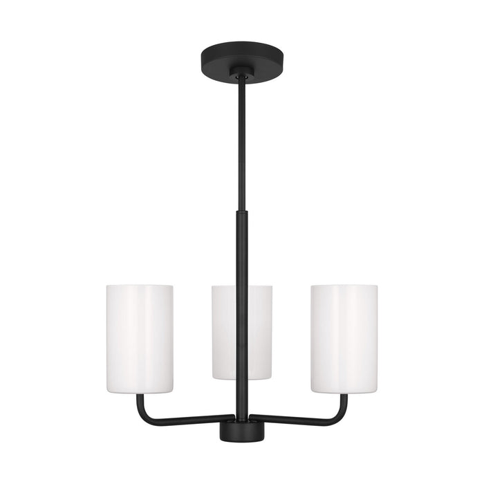 Generation Lighting GLC1003EN3/MBK One Light Chandelier, Midnight Black