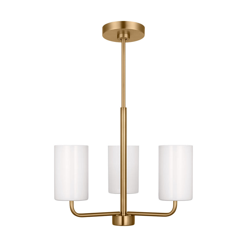 Generation Lighting GLC1003EN3/SB Three Light Chandelier, Satin Bronze