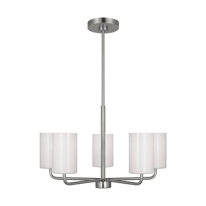 Generation Lighting GLC1015EN3/BS Five Light Chandelier, Brushed Steel