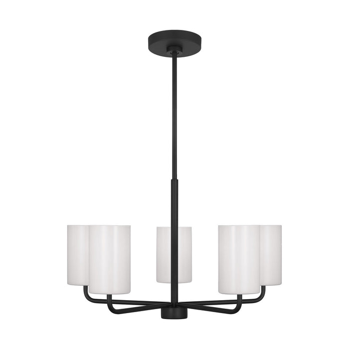 Generation Lighting GLC1015EN3/MBK Five Light Chandelier, Midnight Black