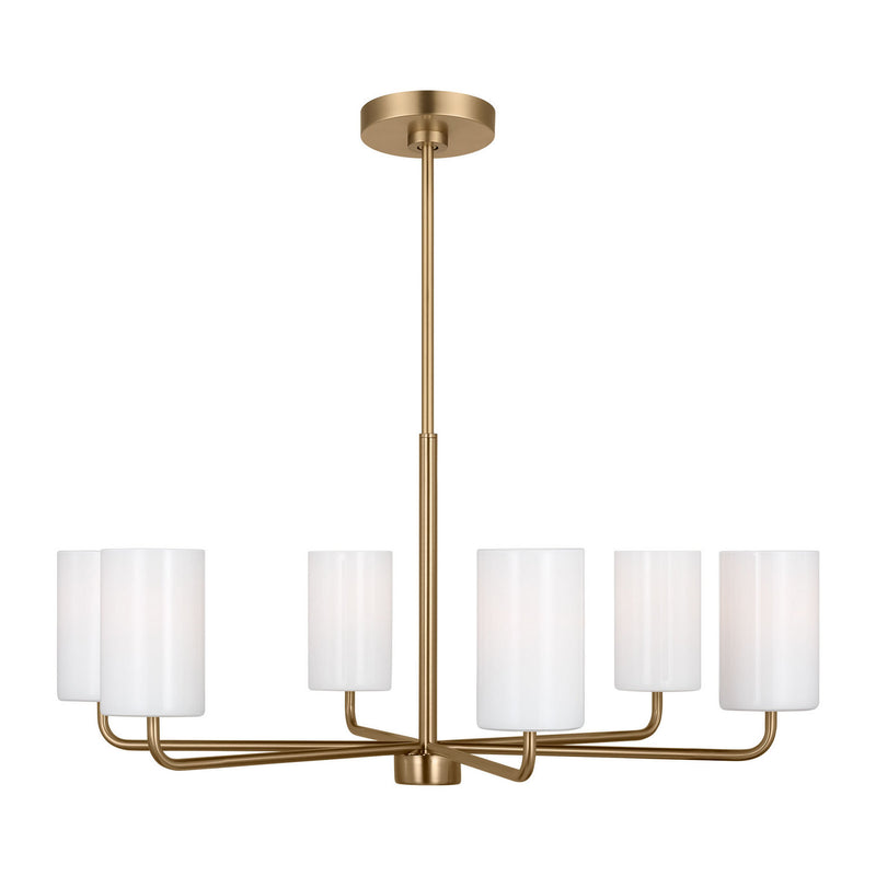 Generation Lighting GLC1026EN3/SB Six Light Chandelier, Satin Bronze