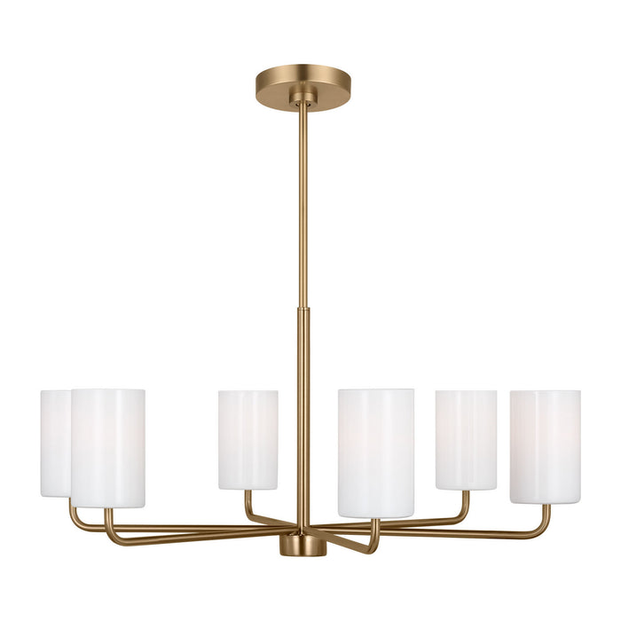 Generation Lighting GLC1026EN3/SB Six Light Chandelier, Satin Bronze