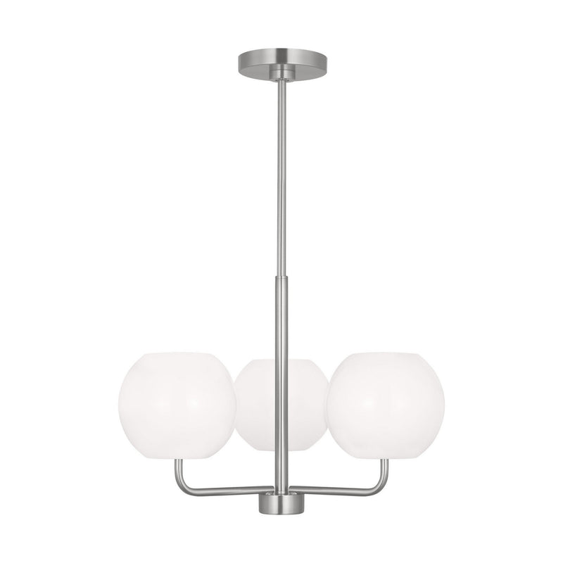 Generation Lighting GLC1043EN3/BS Three Light Chandelier, Brushed Steel