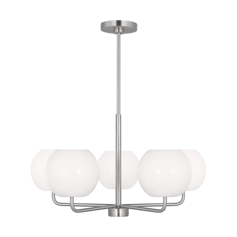 Generation Lighting GLC1055EN3/BS Five Light Chandelier, Brushed Steel