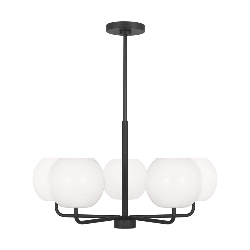 Generation Lighting GLC1055EN3/MBK Five Light Chandelier, Midnight Black