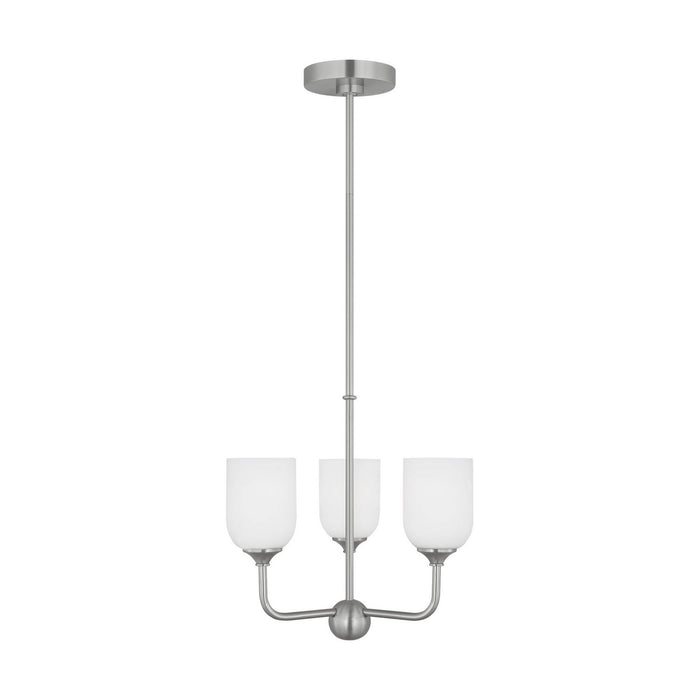 Generation Lighting GLC1073EN3/BS Three Light Chandelier, Brushed Steel