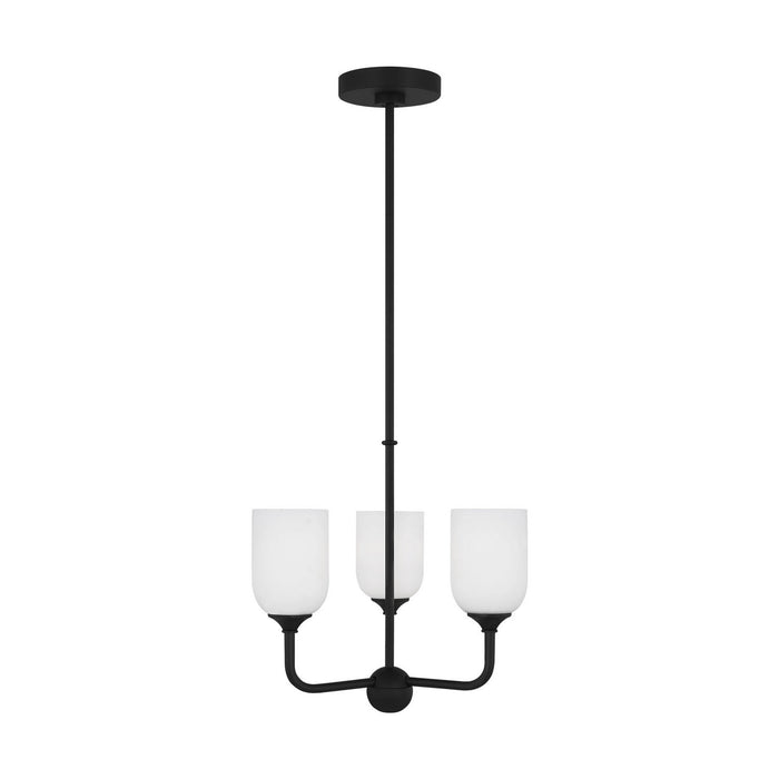 Generation Lighting GLC1073EN3/MBK Three Light Chandelier, Midnight Black